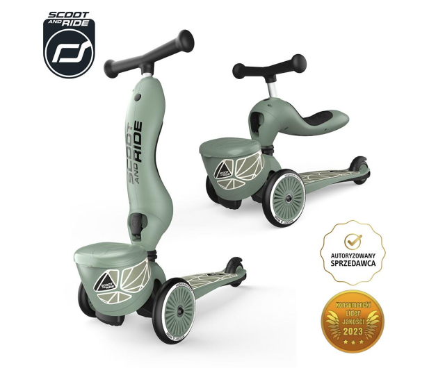 Scoot & Ride Highwaykick 1 Lifestyle Jeździk i hulajnoga 2w1 Green Lines - 1109666 - zdjęcie 2